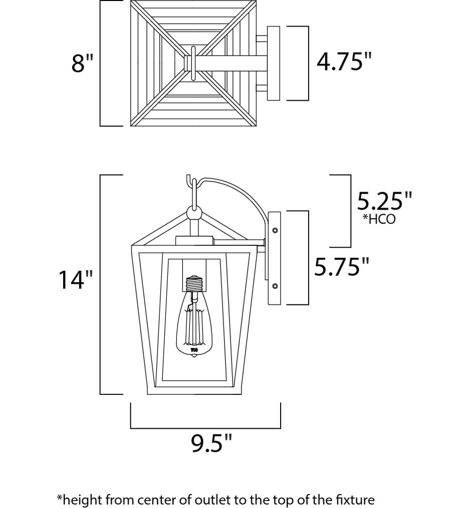 Maxim Lighting - 3174CLBK - Artisan 14" Outdoor Wall Sconce