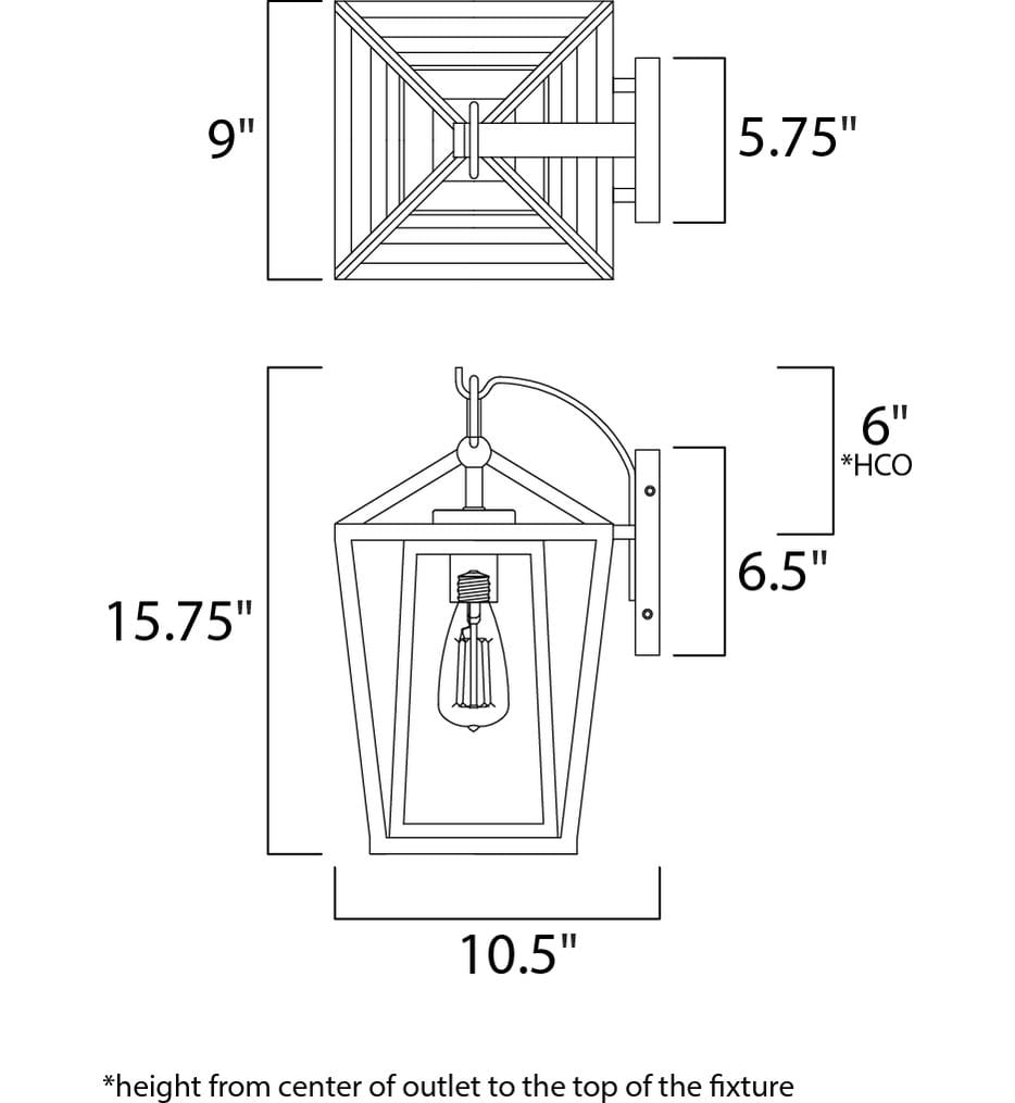 Maxim Lighting - 3175CLBK - Artisan 15.75" Outdoor Wall Sconce