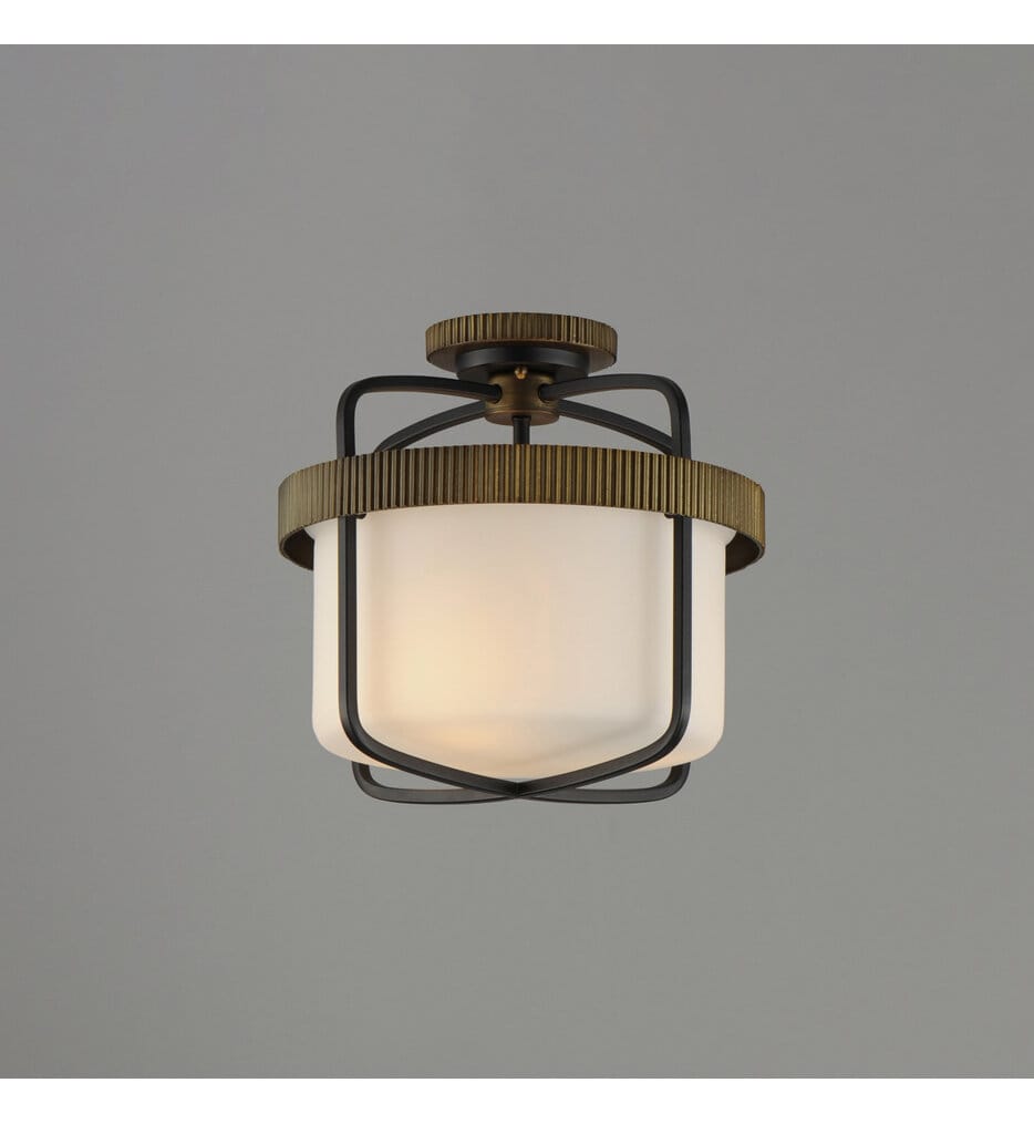 Maxim Lighting - 32650SWBKAB - Ruffles 13.75" Semi-Flush