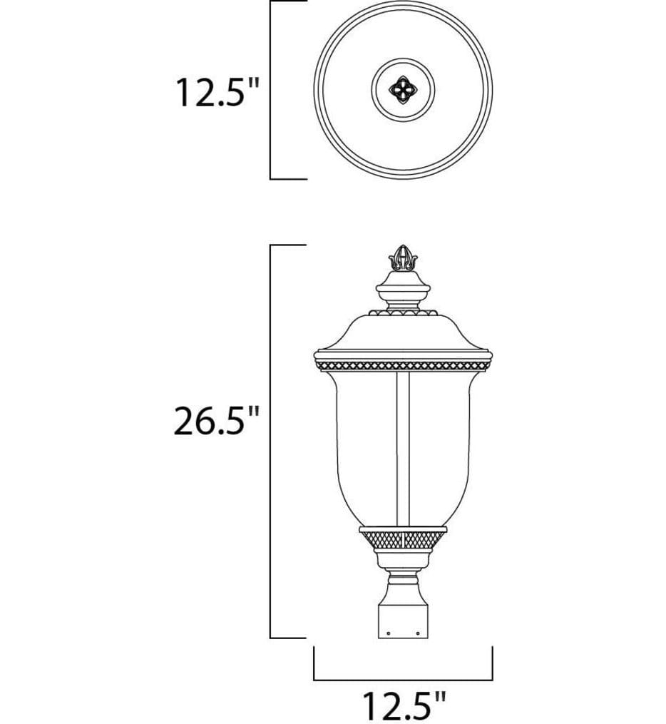Maxim Lighting - 3420WGOB - Carriage House 26.5" 3 Light Incandescent Outdoor Post Light
