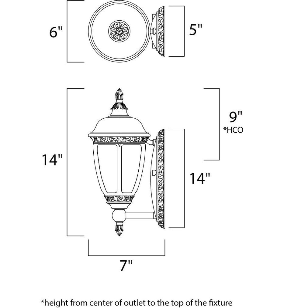 Maxim Lighting - 3462CDSE - Knob Hill 14" Outdoor Wall Sconce
