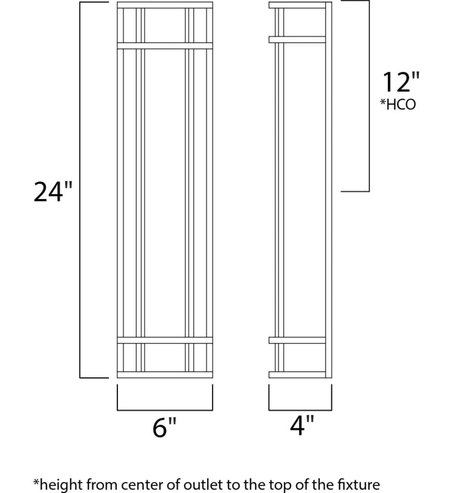 Maxim Lighting - 55575WTSN - Moon Ray 24" Outdoor Wall Sconce