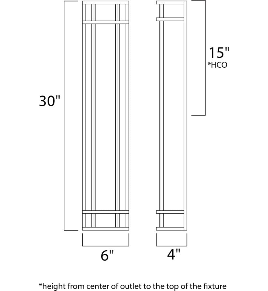 Maxim Lighting - 55577WTBZ - Moon Ray 30" Outdoor Wall Sconce