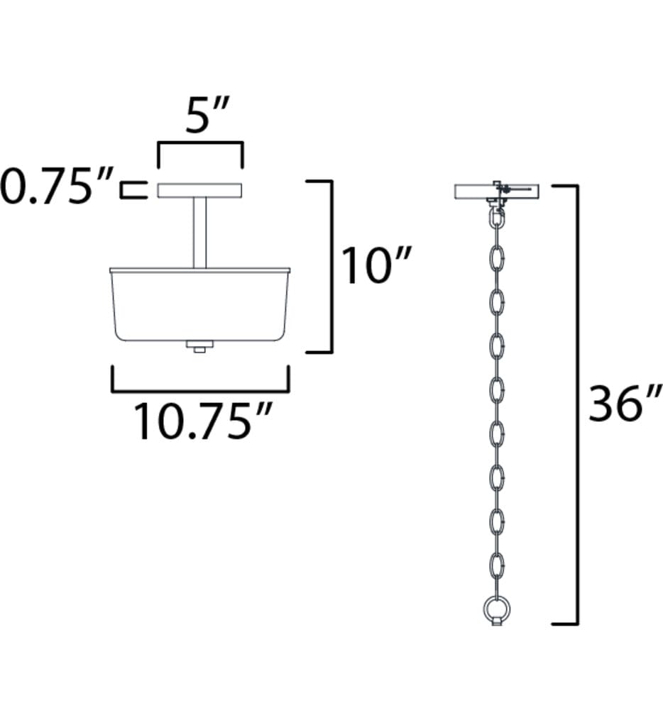 Maxim Lighting - Fuller 10.75-Inch Convertible Semi-Flush Mount