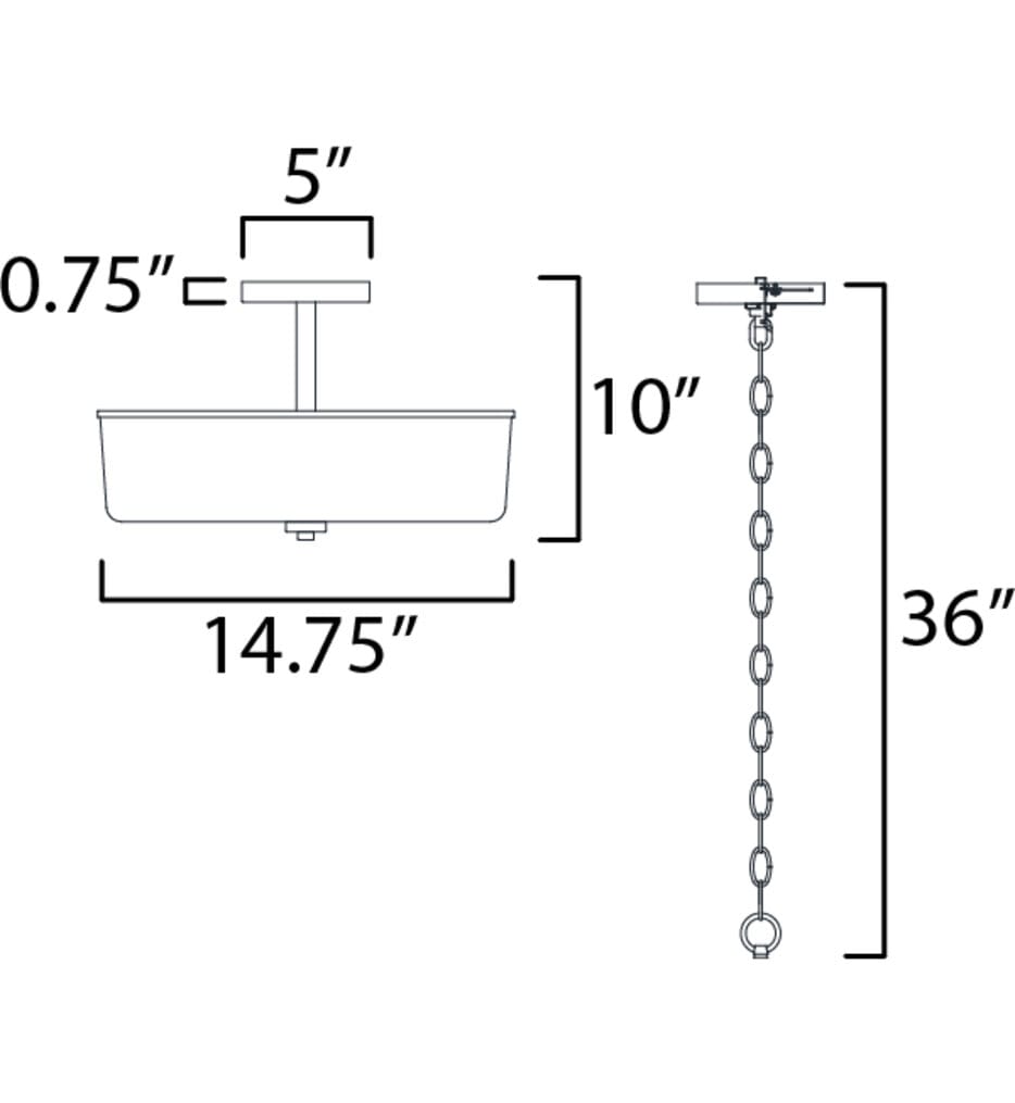 Maxim Lighting - Fuller 14.75-Inch Convertible Semi-Flush Mount
