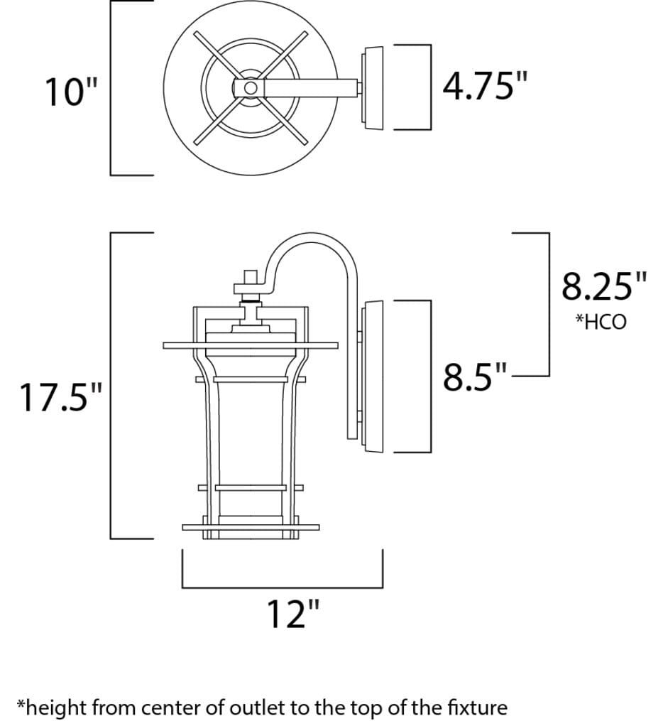 Maxim Lighting - 65785WGBO - Oakville 17.5" Outdoor Wall Sconce