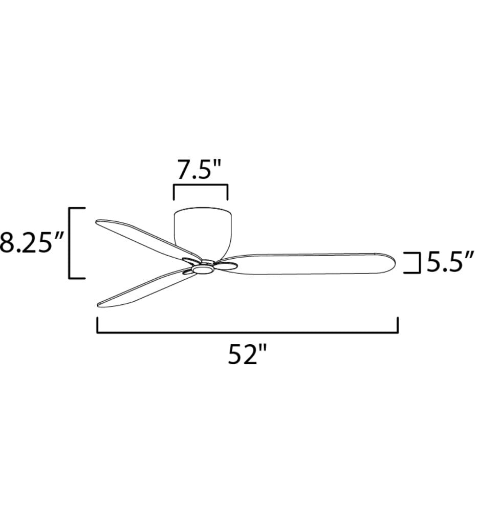 Maxim Lighting - 88808MW - Lowell 52" Flush Mount Fan