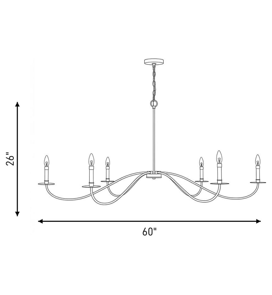 Meridian - M100105MBK - Meridian 60" Chandelier