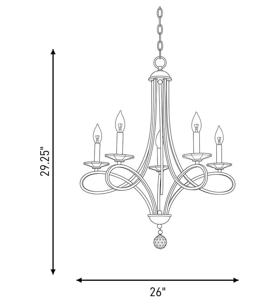 Meridian - M10028BN - Meridian 26" Chandelier