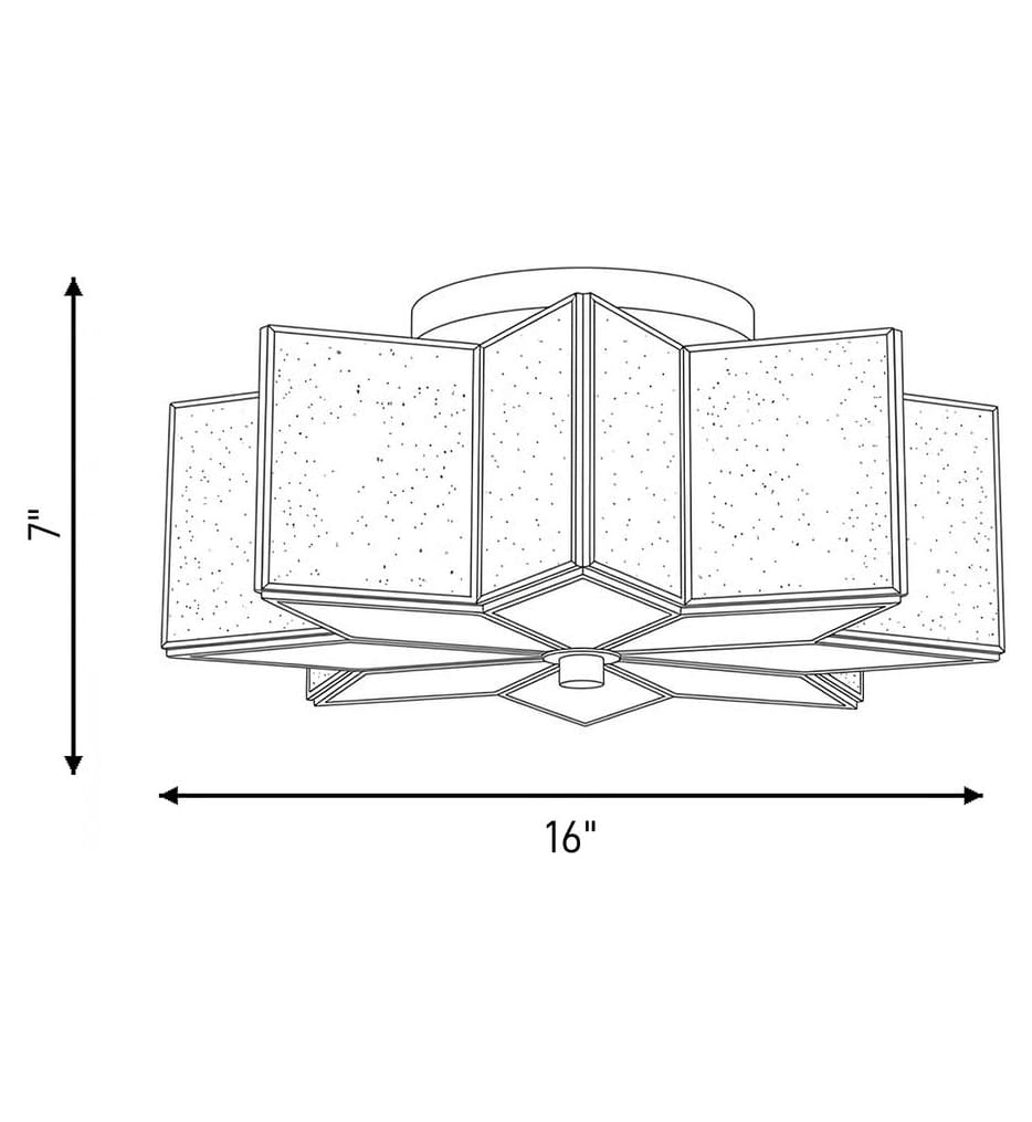 Meridian - M60004NB - Meridian 16" Semi-Flush Mount