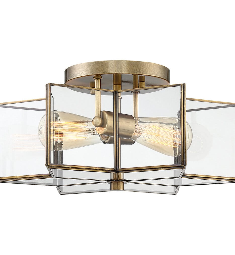 Meridian - M60021NB - Meridian 16" Semi-Flush Mount