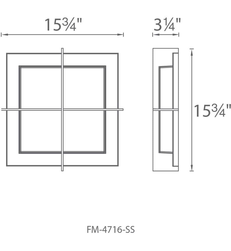 Modern Forms - FM-4716-SS - Razor 15.8" Flush Mount