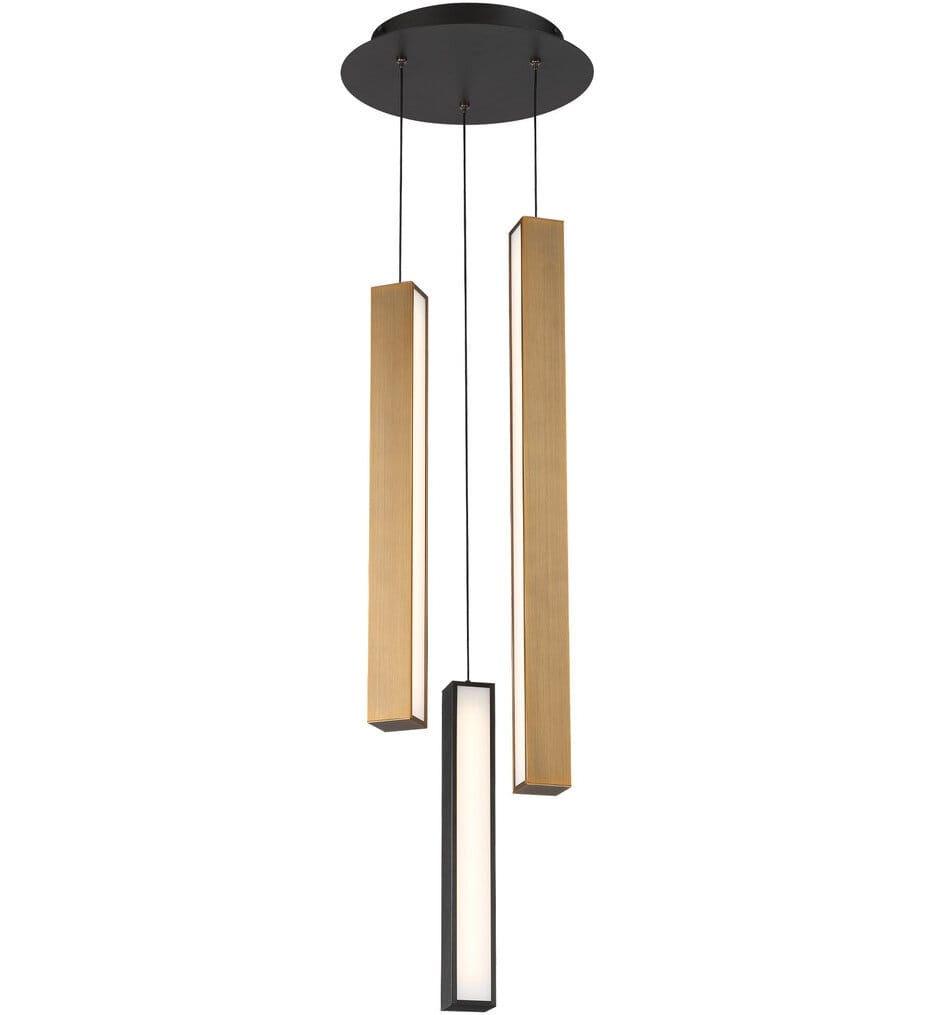 Modern Forms - PD-64803R-BK/AB-BK - Chaos 11.75" Pendant