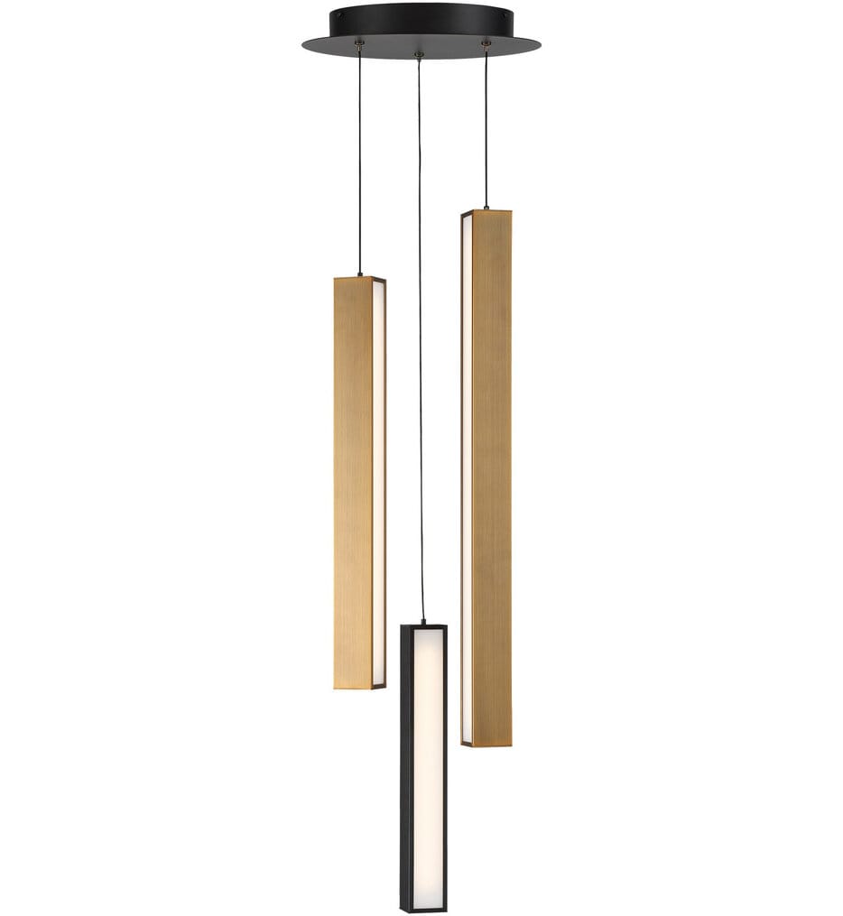 Modern Forms - PD-64803R-BK/AB-BK - Chaos 11.75" Pendant