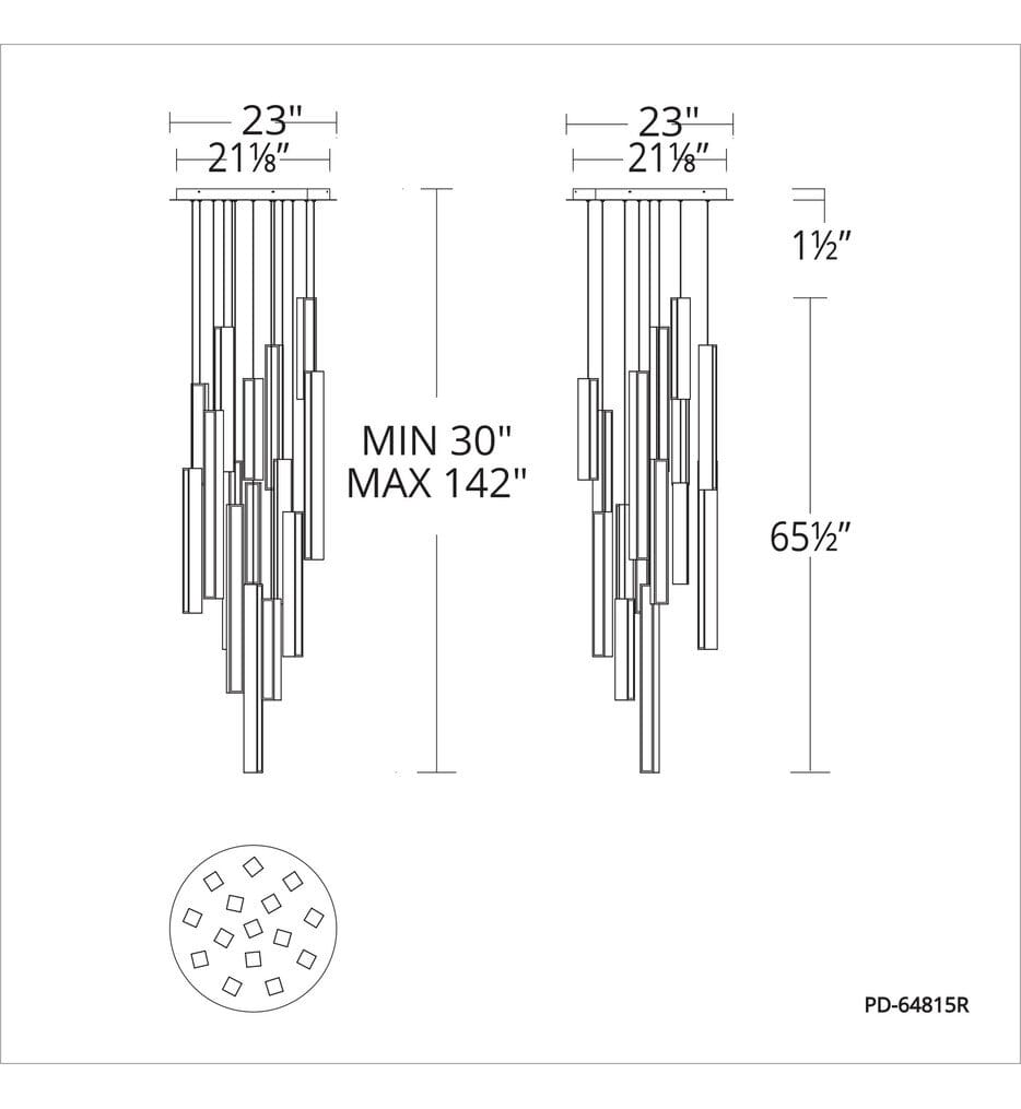 Modern Forms - PD-64815R-BK/AB-BK - Chaos 23" Pendant