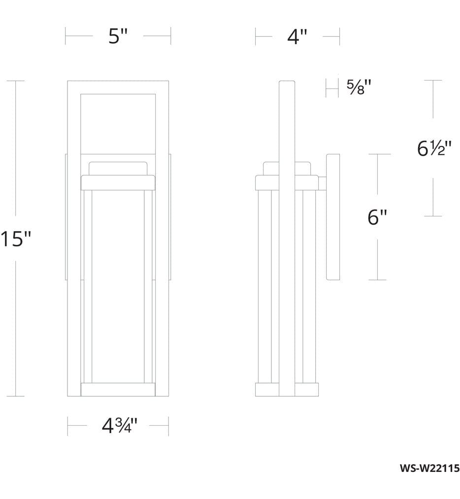 Modern Forms - WS-W22115-BK - Revere 15" Outdoor Wall Sconce