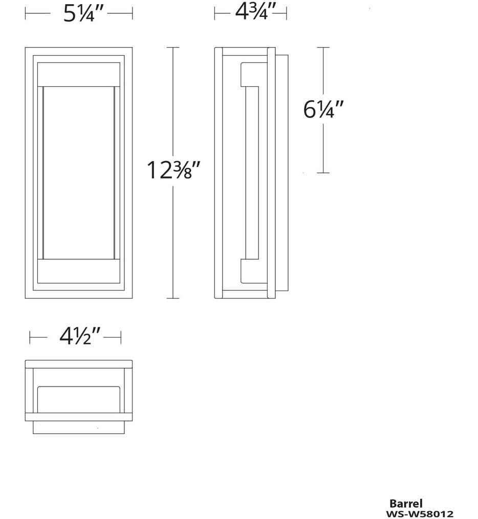 Modern Forms - WS-W58012-BK - Elyse 12.38" Outdoor Wall Sconce