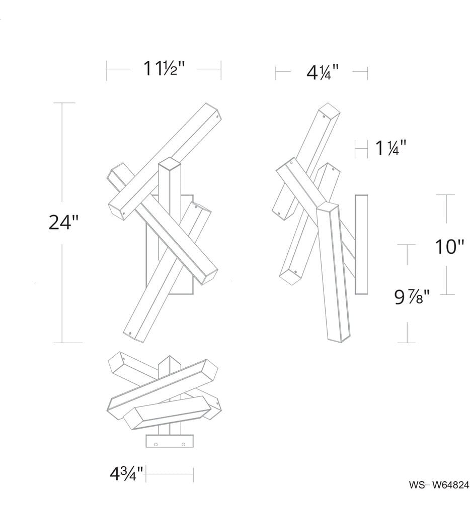 Modern Forms - WS-W64824-BK - Chaos 24" Wall Sconce