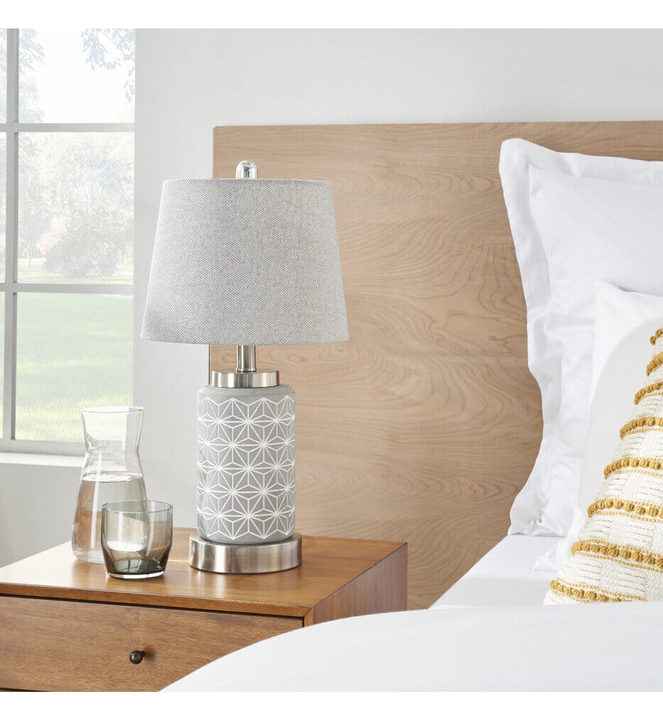 Nourison - 848783007393 - Patterned Concrete 21" Table Lamp