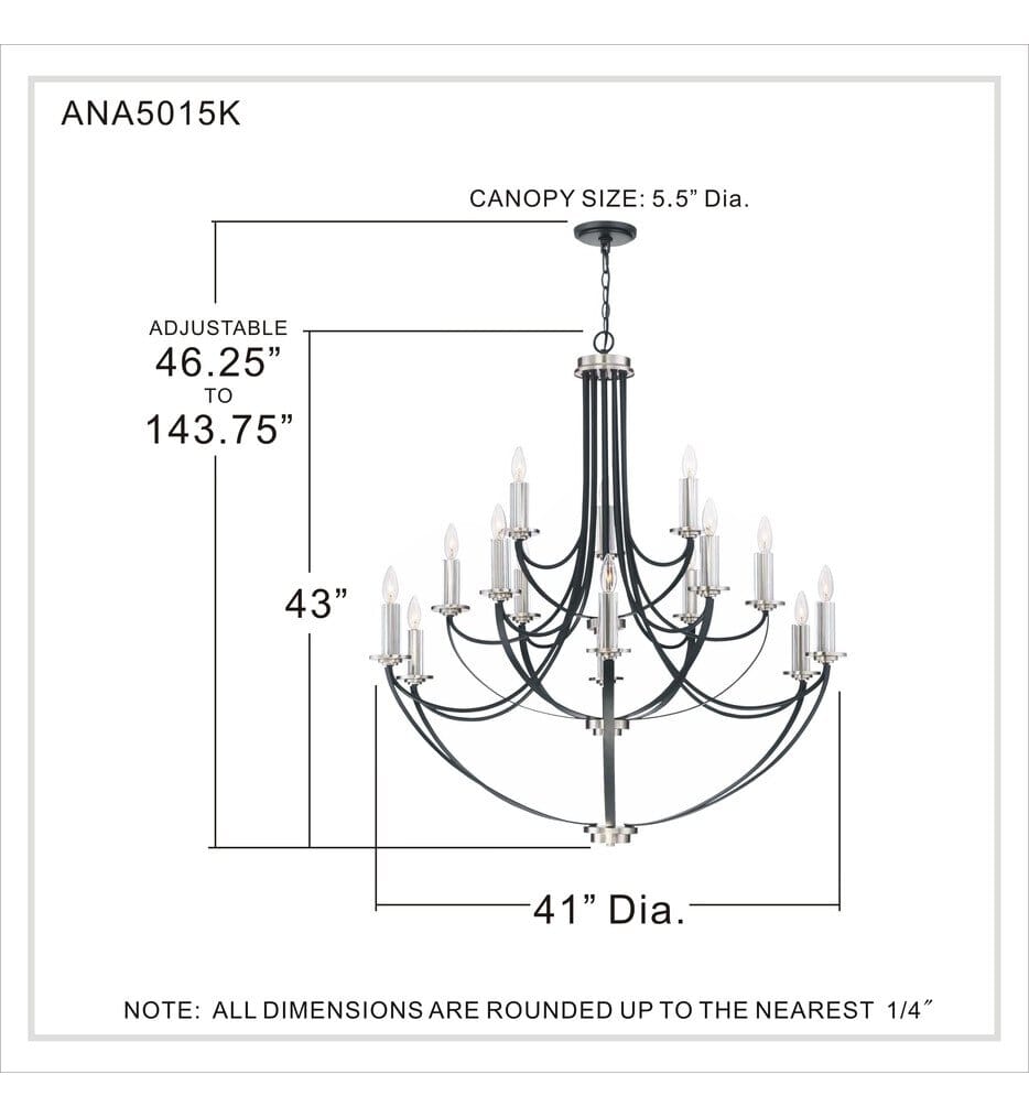 Quoizel - ANA5015K - Alana 41" Chandelier