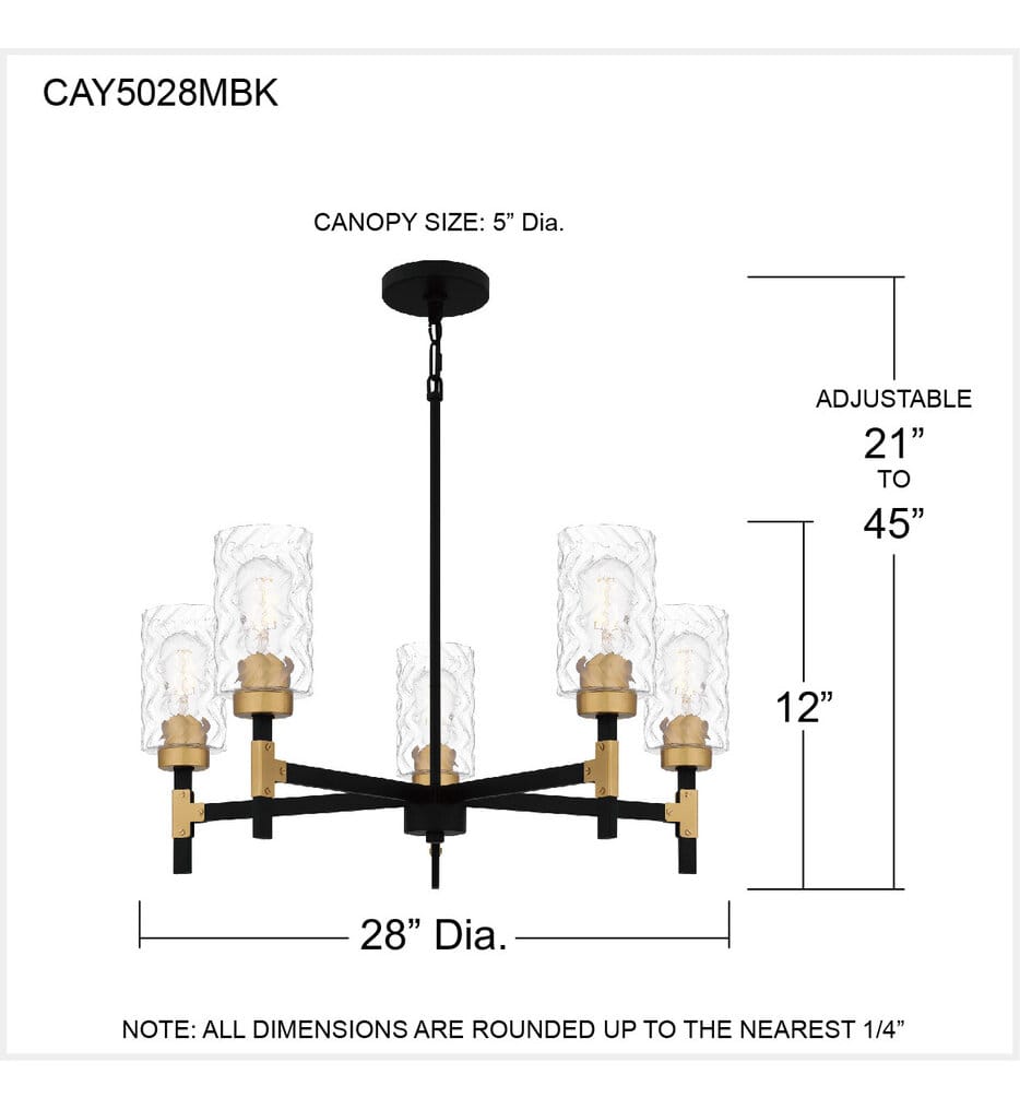 Quoizel - CAY5028MBK - Carly 28" Chandelier