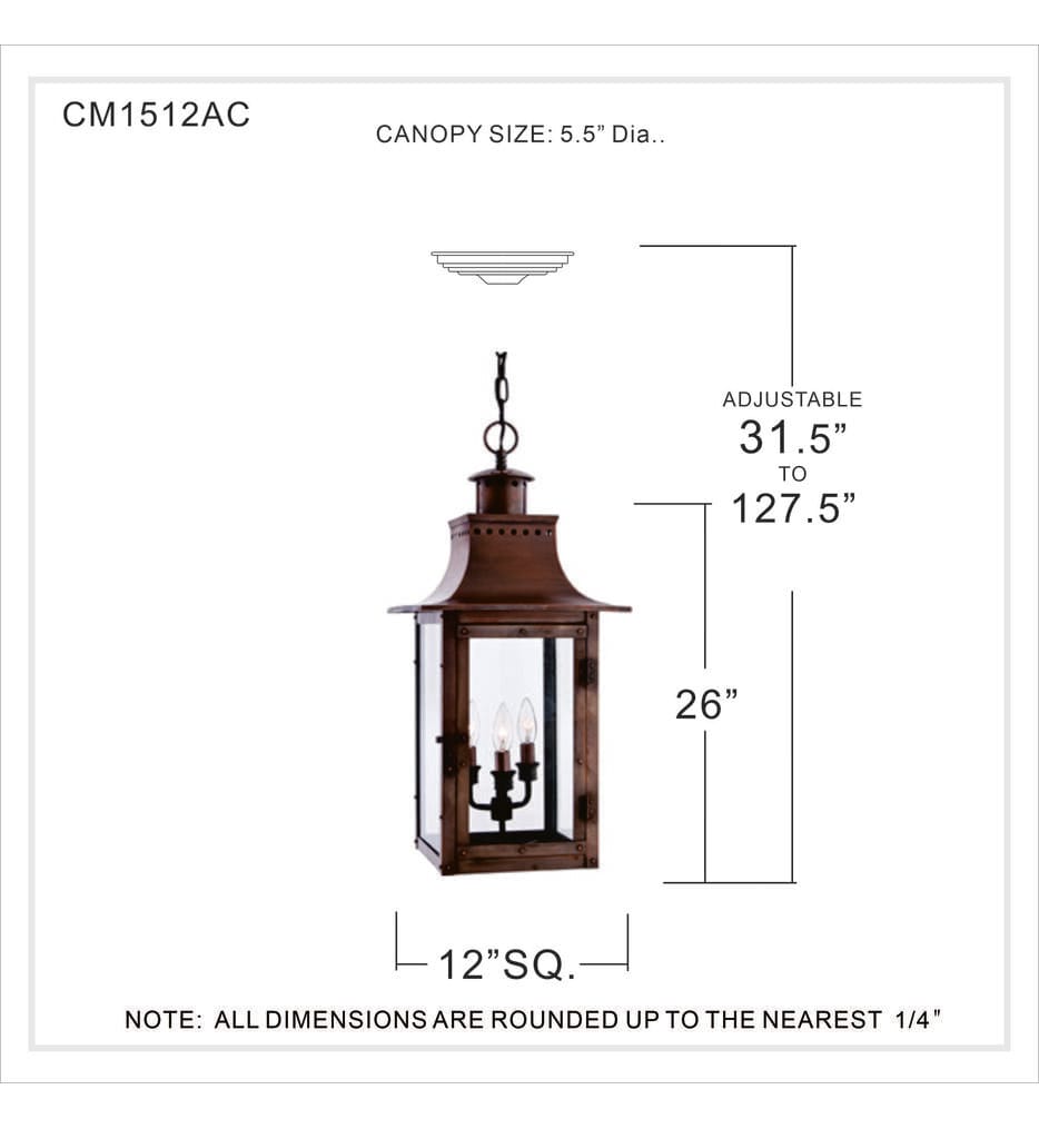 Quoizel - CM1512AC - Chalmers 12" Pendant