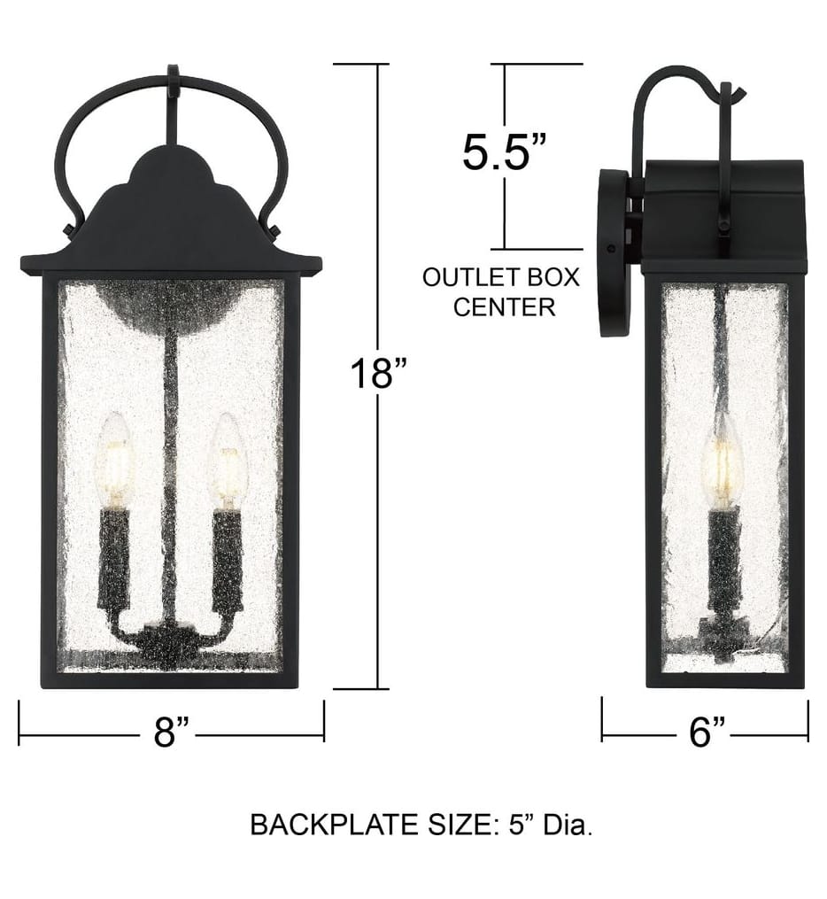 Quoizel - DAM8407MBK - Damian 18-inch Outdoor Wall Sconce