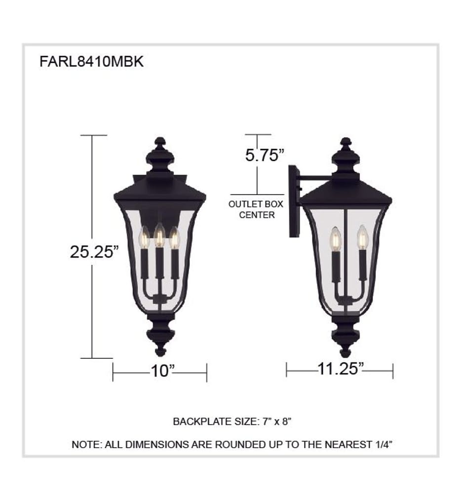 Quoizel - FARL8410MBK - Farley 25.25-inch Outdoor Wall Sconce