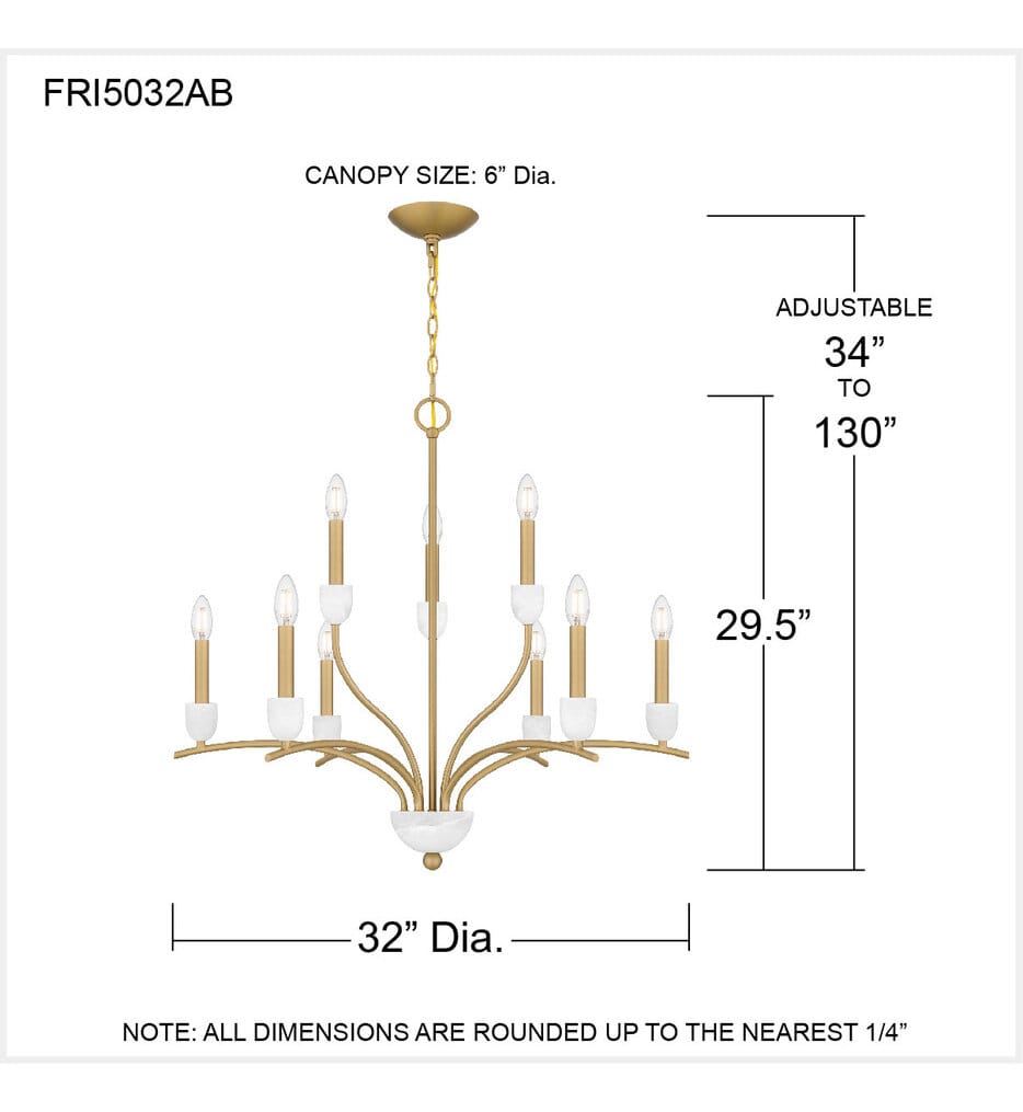 Quoizel - FRI5032AB - Frida 32" Chandelier
