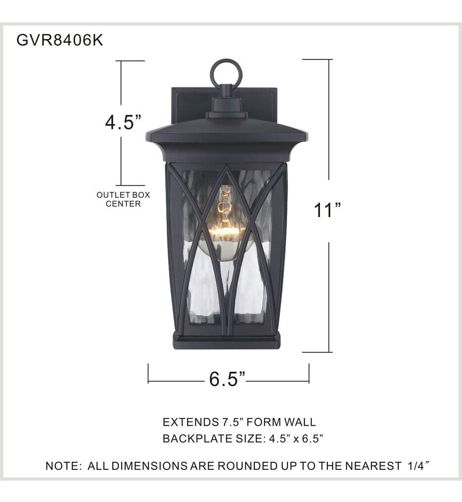 Quoizel - GVR8406K - Grover 11" Outdoor Wall Sconce