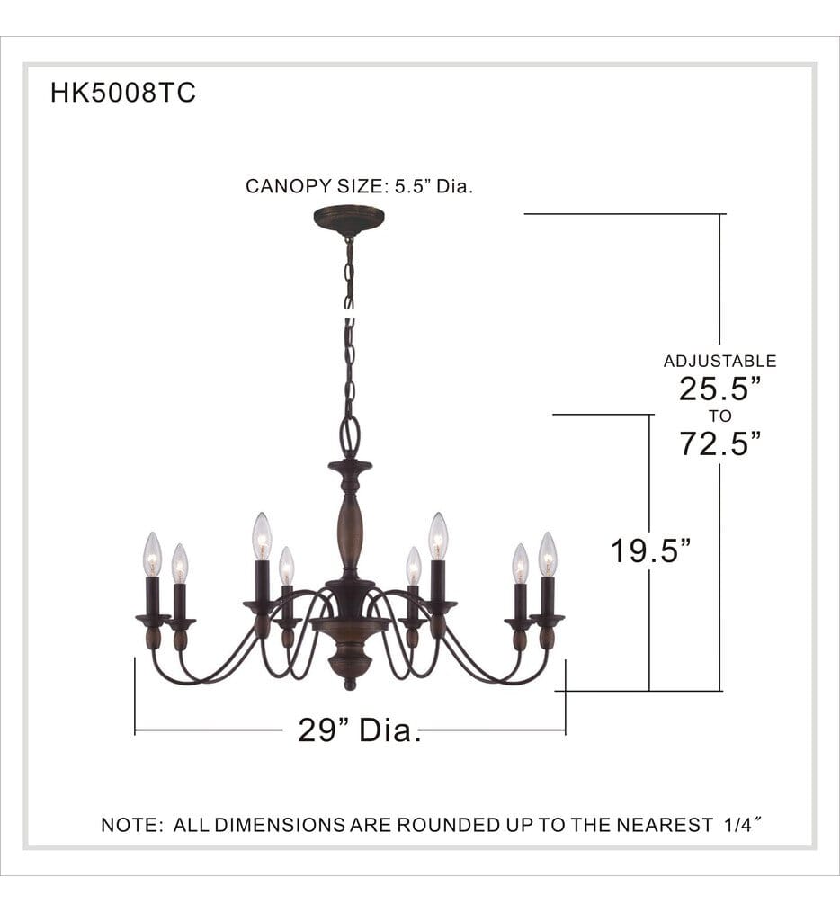 Quoizel - HK5008TC - Holbrook 29" Chandelier