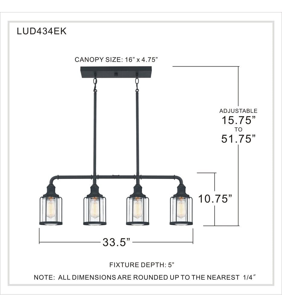Quoizel - LUD434EK - Ludlow 33.5" Island Light