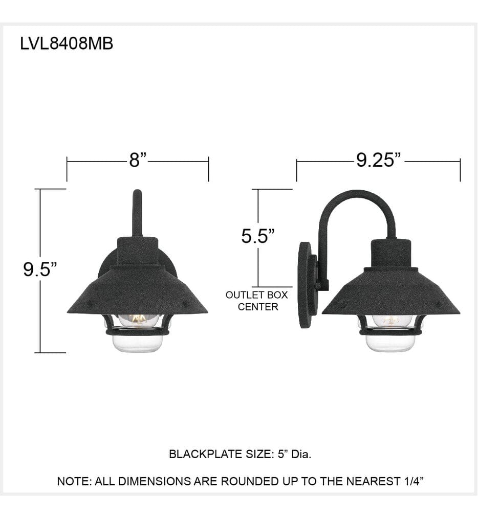 Quoizel - LVL8408MB - Lavalier 9.5" Outdoor Wall Sconce