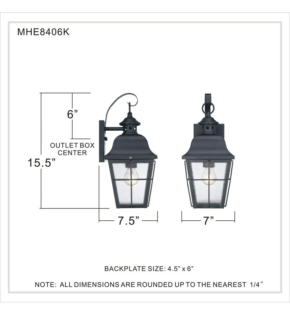 Quoizel - MHE8406K - Millhouse 15.5" Outdoor Wall Sconce
