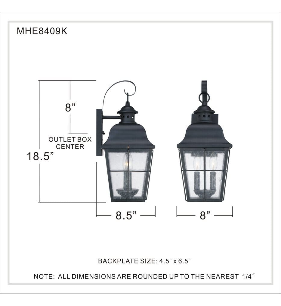 Quoizel - MHE8409K - Millhouse 18" Outdoor Wall Sconce
