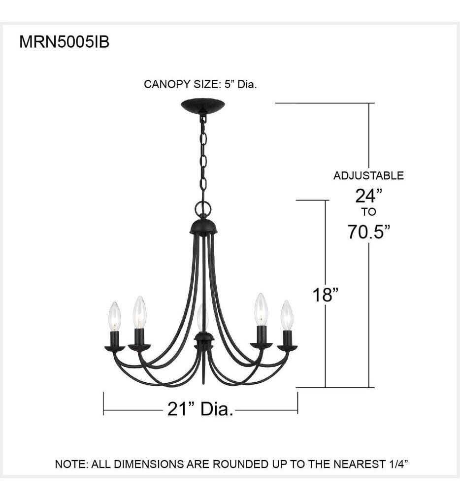 Quoizel - MRN5005IB - Mirren 21" Chandelier