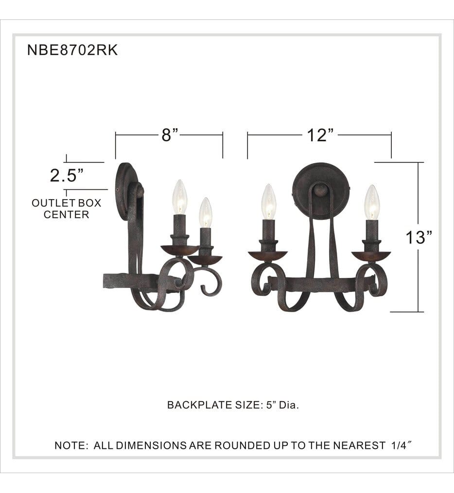 Quoizel - NBE8702RK - Noble 13" Wall Sconce