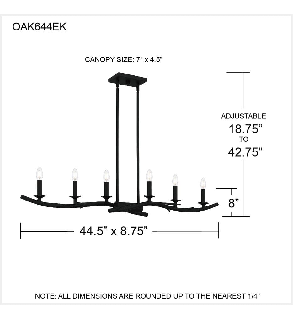 Quoizel - OAK644EK - Oakley 44.5" Island Light
