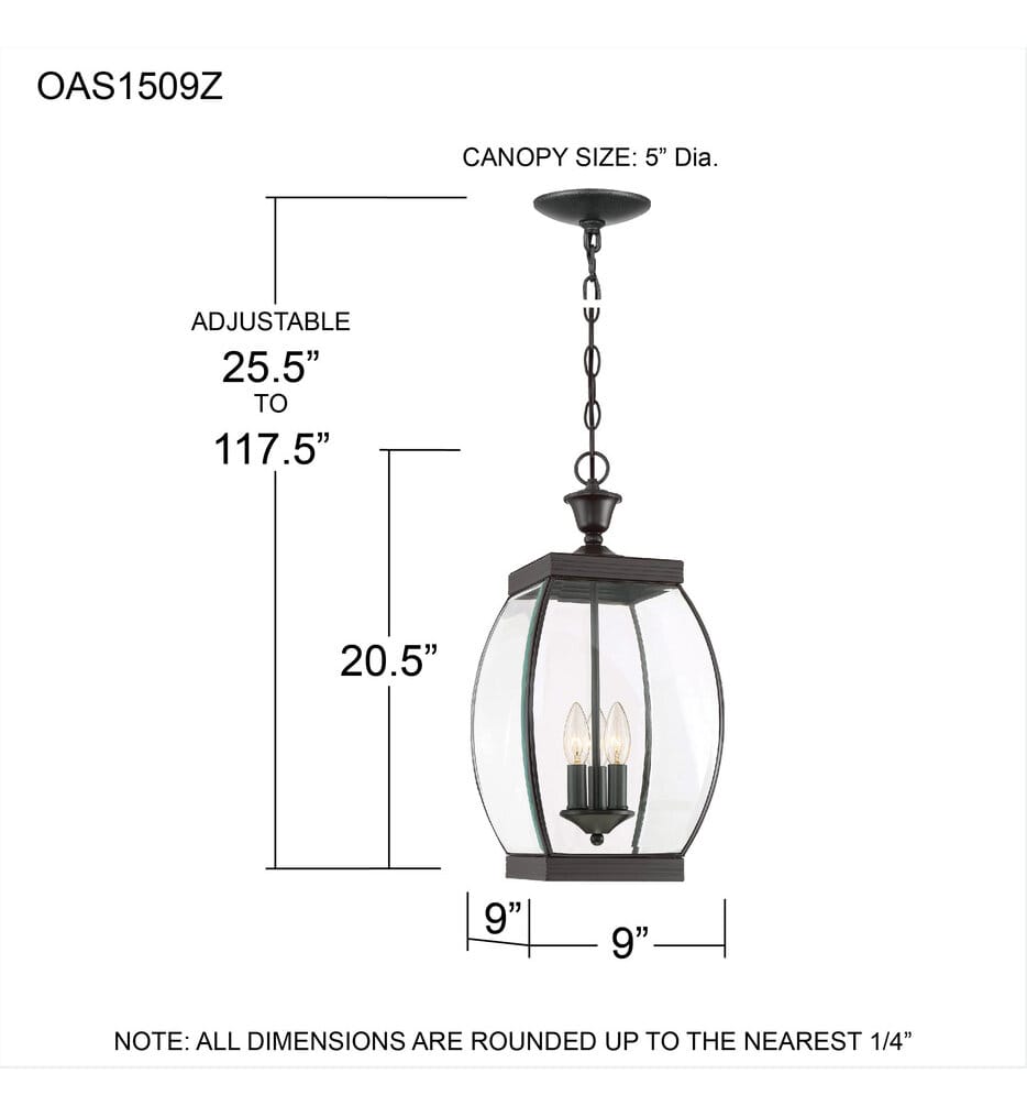 Quoizel - OAS1509Z - Oasis 9" Outdoor Pendant