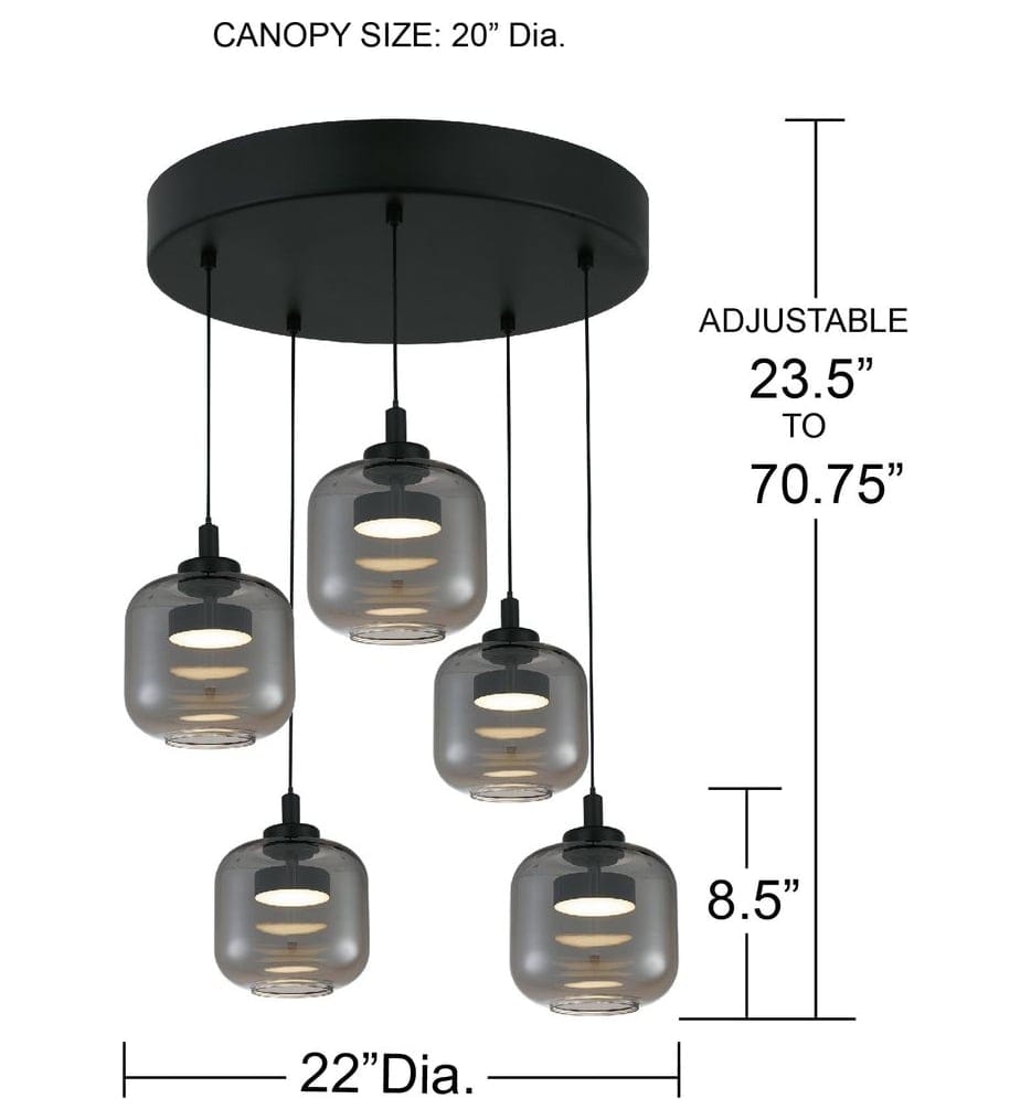 Quoizel - PCLEN2822MBK - Lenora 22-inch Pendant