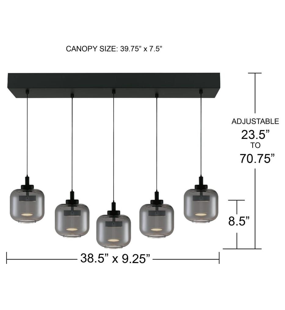 Quoizel - PCLEN538MBK - Lenora 38.5-inch Island Light