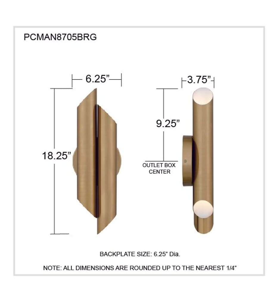 Quoizel - PCMAN8705BRG - Manelis 18.25-inch Wall Sconce