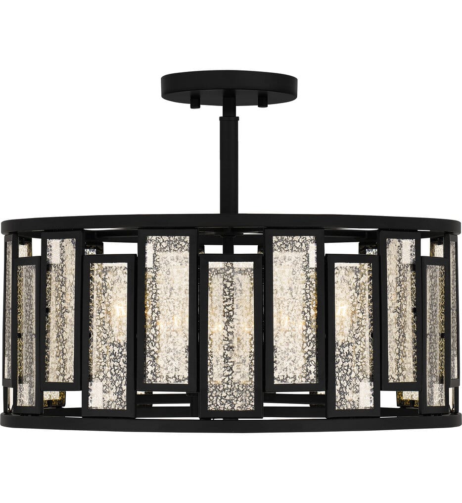Quoizel - QSF5600MBK - Bankston 14.25" Semi-Flush Mount