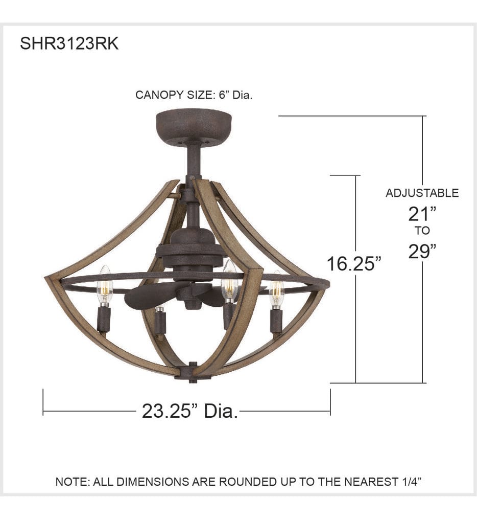 Quoizel - SHR3123RK - Shire 23.25" Fandelier