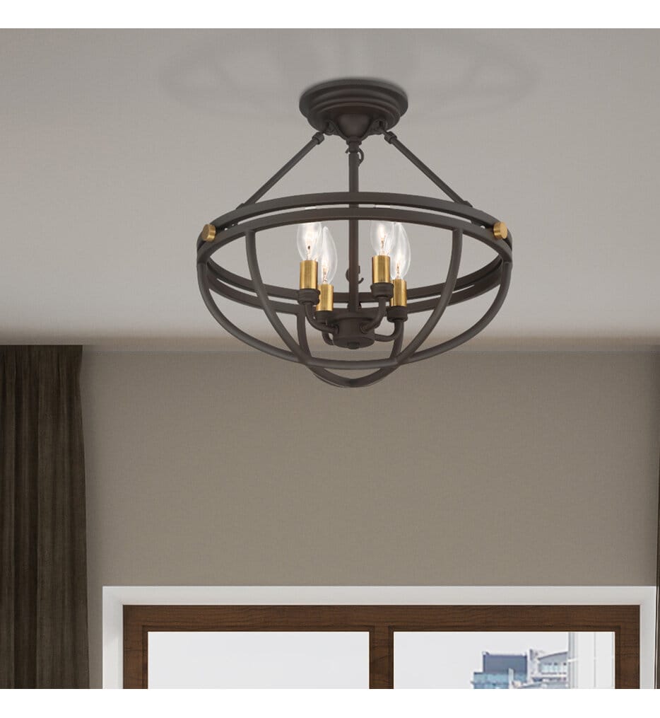 Quoizel - SRG1716WT - Sergeant 15.75" Semi-Flush Mount