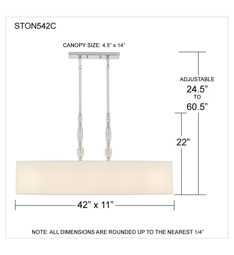 Quoizel - STON542C - Stone 42-inch Island Light