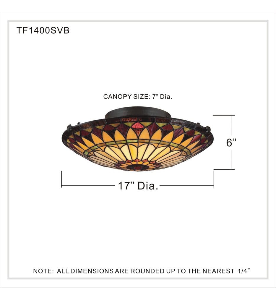 Quoizel - TF1400SVB - West End 17" Flush Mount