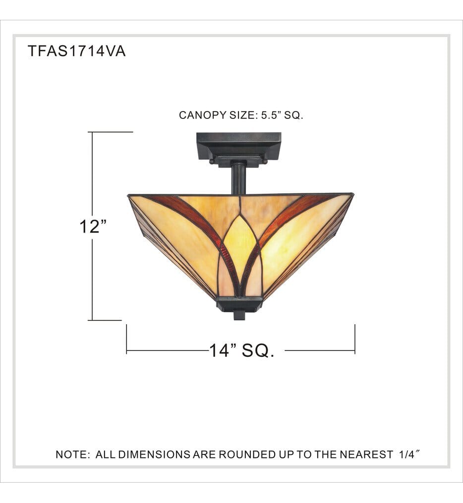 Quoizel - TFAS1714VA - Asheville 14" Semi-Flush