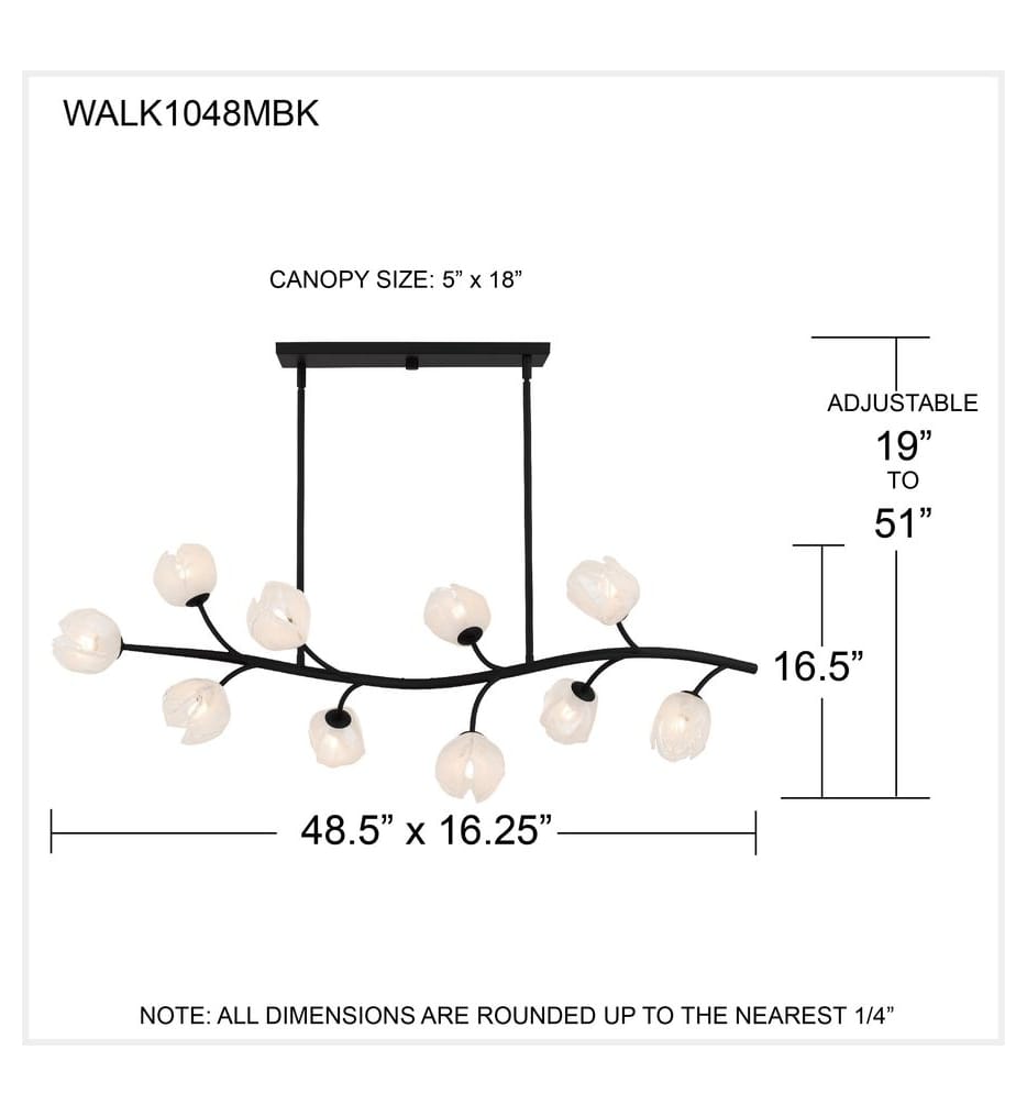 Quoizel - WALK1048MBK - Walker 48.5-inch Island Light
