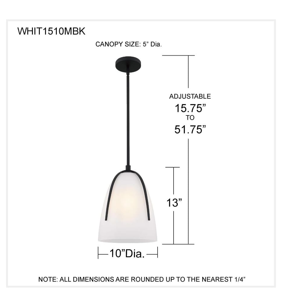 Quoizel - WHIT1510MBK - Whitmore 10-inch Mini-Pendant